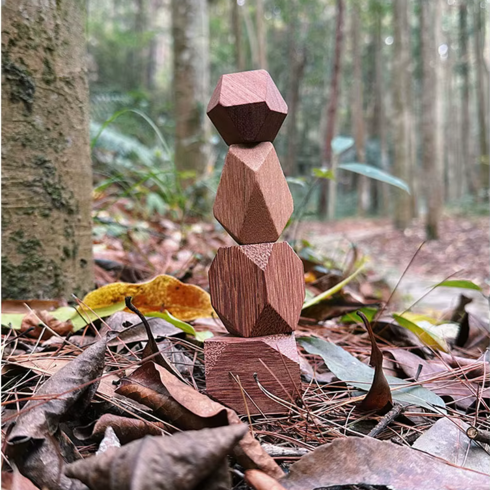 Eco-Friendly Wooden Balancing Blocks – Natural Log Building Toy