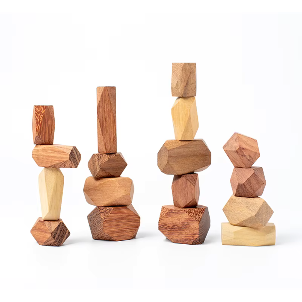 Eco-Friendly Wooden Balancing Blocks – Natural Log Building Toy